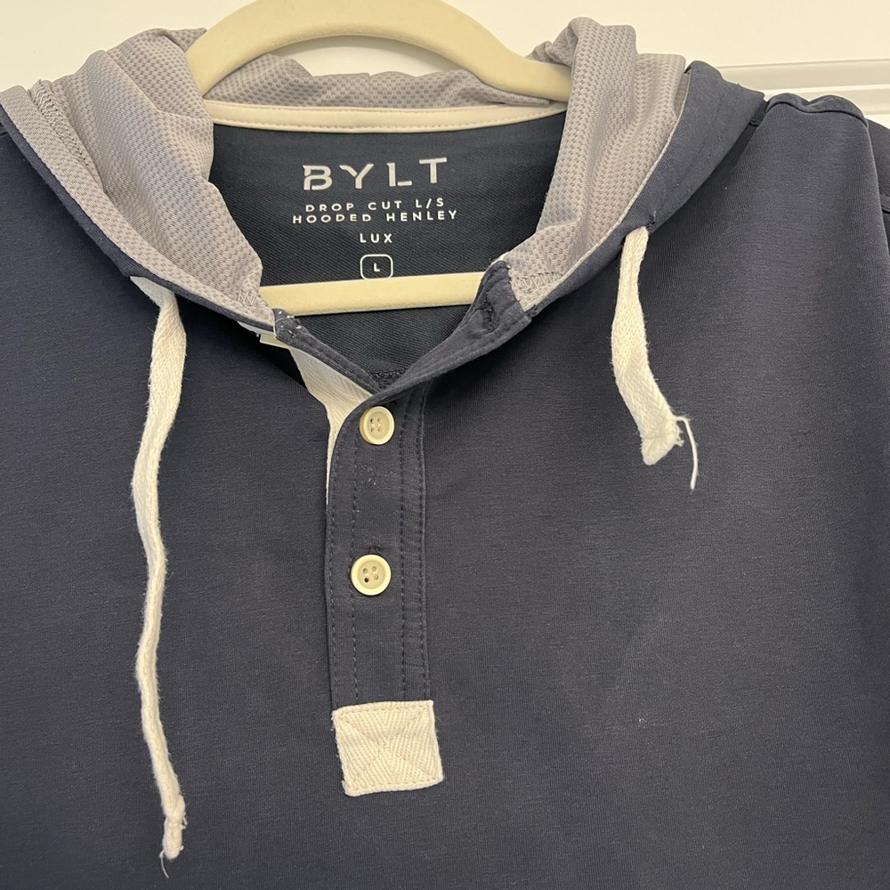 BYLT Basics Drop Cut Hooded Henley